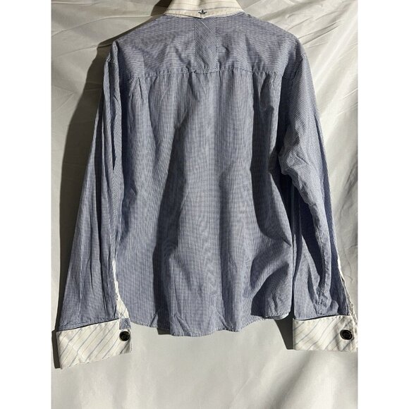 English Laundry Men's Blue Print Shirt L Button Up Christopher Wicks M26 - Picture 14 of 14